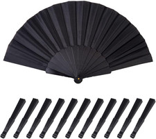 1 Dozen 12 Pieces Folding Hand Fans Church Wedding Gift, Party Favors, DIY Decor