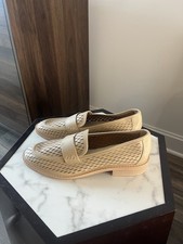 Franco Sarto Alison Natural Lasercut Loafer Tan Women US 9