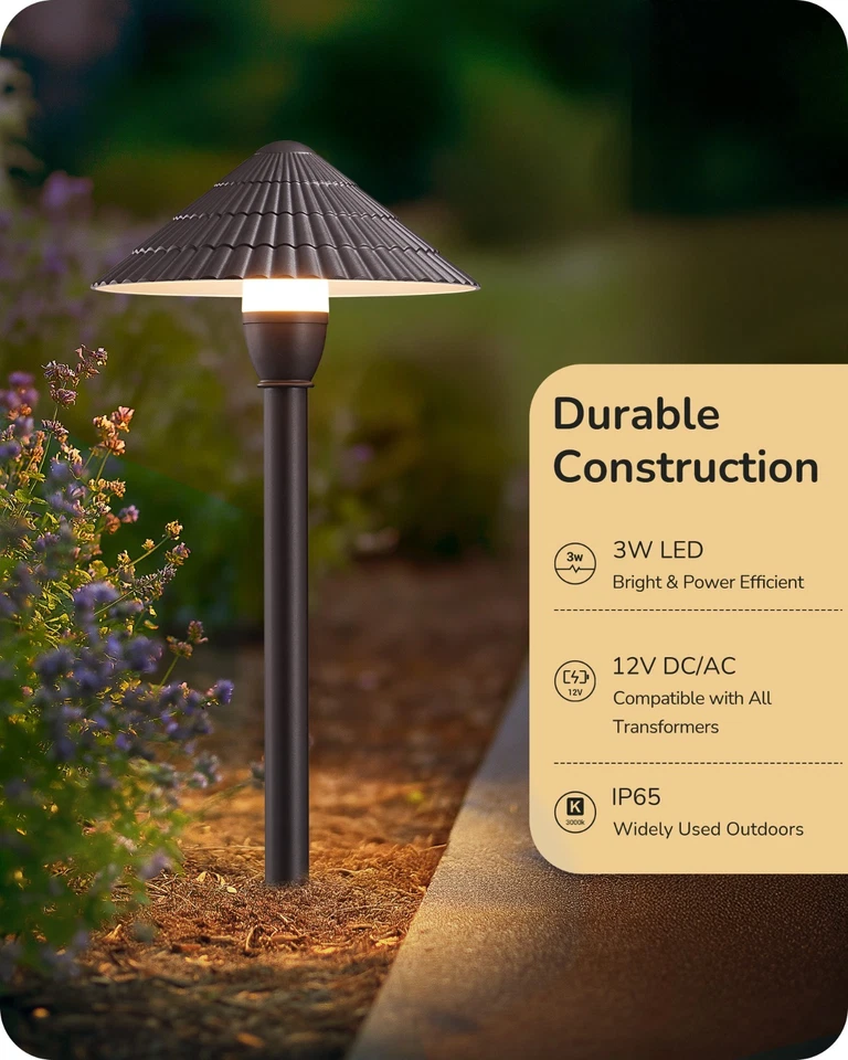 Paquete de 8 luces de camino de bajo voltaje EDISHINE 5CCT 12V LED iluminación de paisaje IP65 Foto 2 de 4