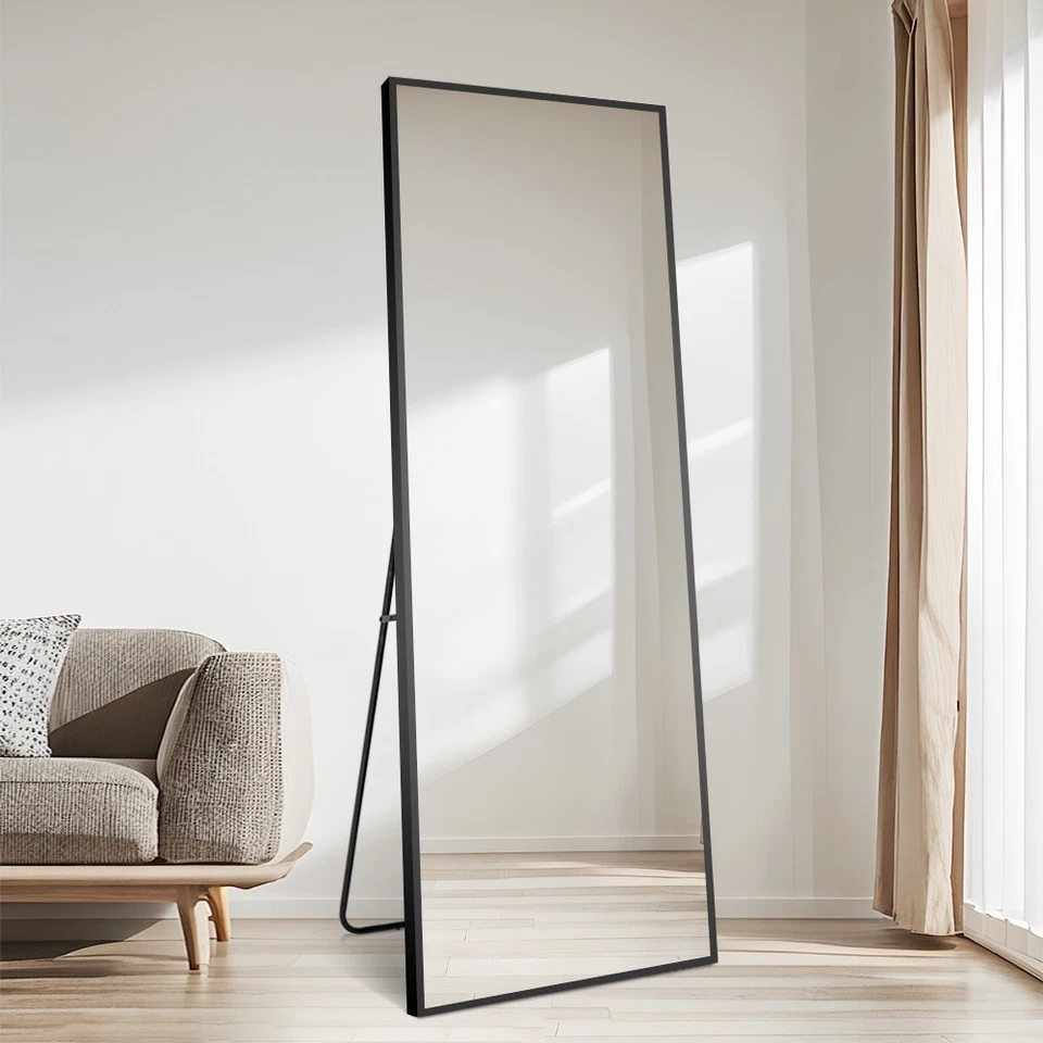 Large Full Size 70x170cm Mirror Aluminium Frame Tall Floor Wall Bathroom Makeup
