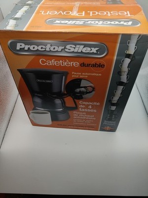 Proctor Silex Durable Coffeemaker Black 48138 4 Cup Auto Pause And Serve