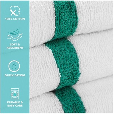 Arkwright Gym Towels - Pack of 12, Quick Dry, Green