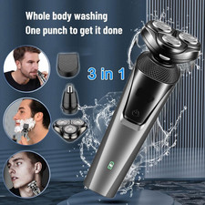 Men's 3-in-1 USB Rechargeable Beard Trimmer Nose Hair Clipper Electric Shaver