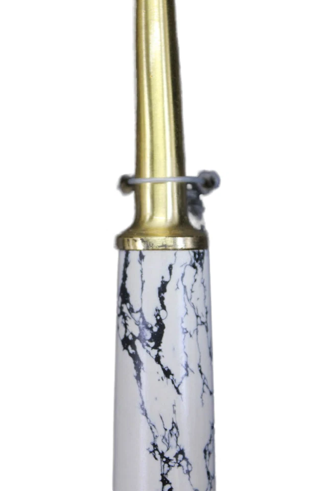 Tozai Home Gold Tone Marbled Handle Serving Fork Spoon Utensils Set Gold White - Image 2 of 3