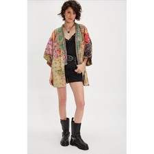 Magnolia Pearl SALE Patchwork Dekker Kimono Jacket Floral Quilted NWT