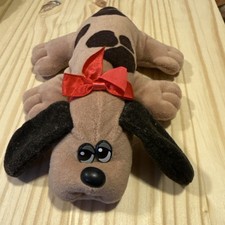 Vintage Pound Puppy Plush W/Bow 1985 by TONKA 8 inches Stuffed Animal Toy