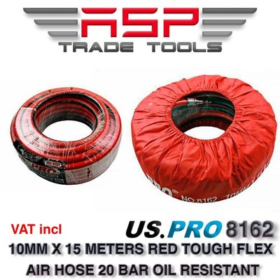 US PRO PRO 10mm x 15m rot Tough Flex Luftschlauch 20 bar ölbeständig 8162