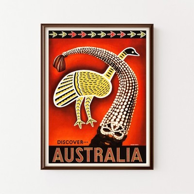 Discover Australia Vintage Reise Poster Druck | Aborigines Kultur Wandbild