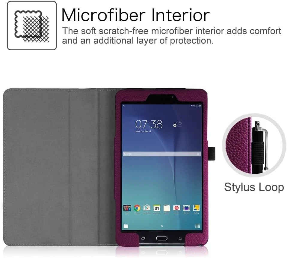 Folio Stand Case Cover for Samsung Galaxy Tab E 8.0 SM-T377/T378/T375 8" Tablet - Image 4 of 4