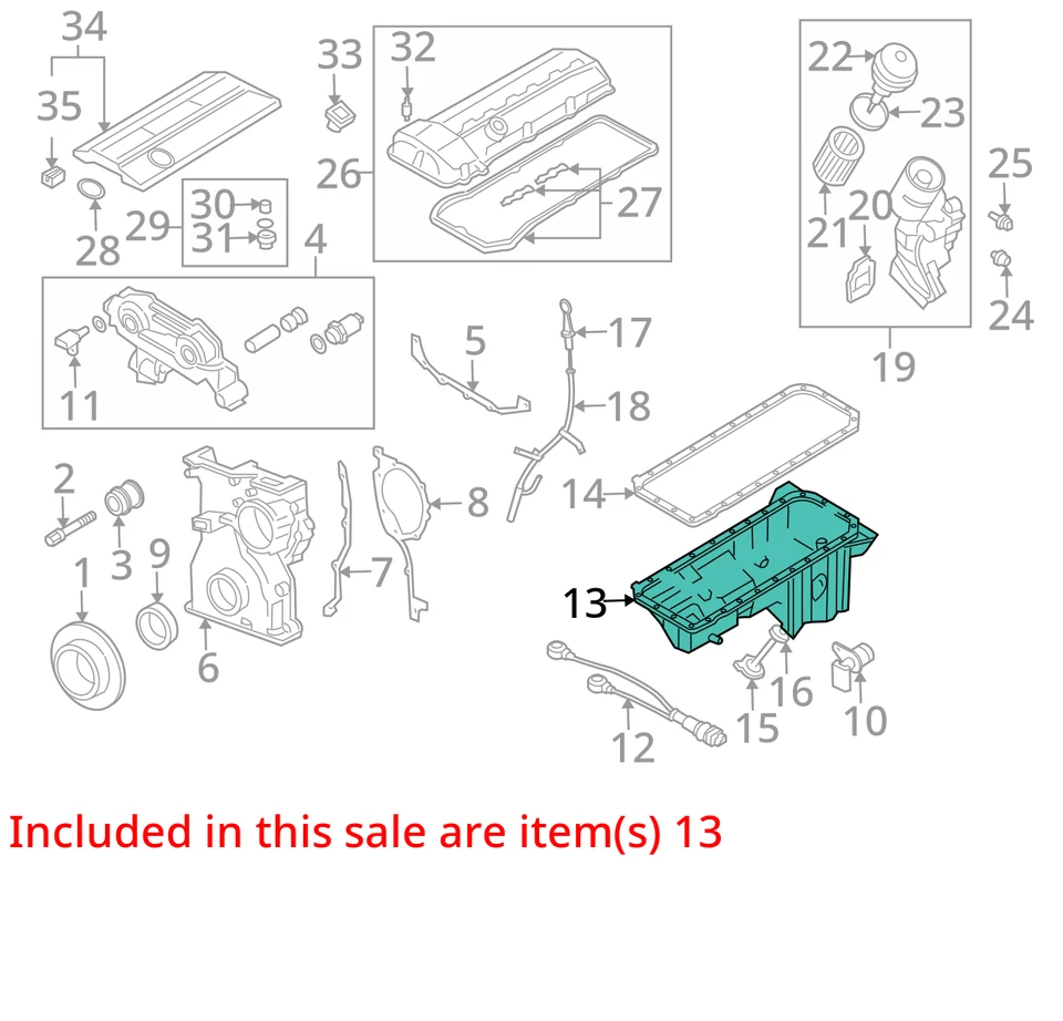 2001-2006 BMW 325i 328i 330i Z4 Engine Oil Pan 11131432703 OEM Used Foto 3 de 4