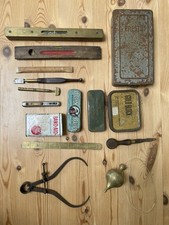Assortment of Vintage Tools, Tins and Bits 