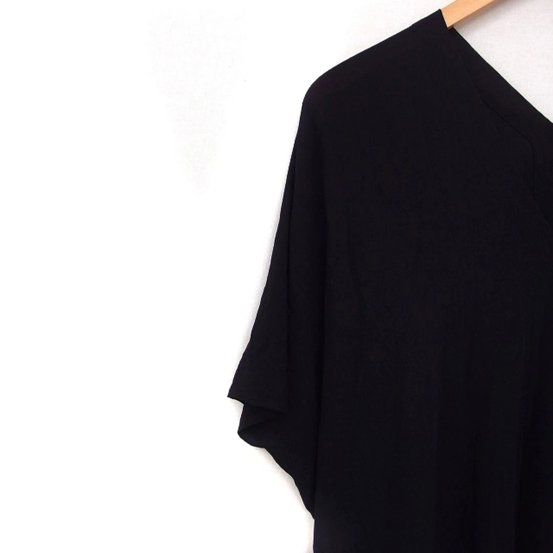 VETEMENTS Plain People oversize pezzo unico scollo a V lunghezza lunga lana 3 nero FT7 larghezza: