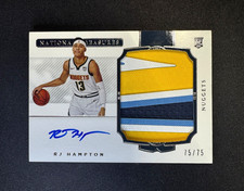 2020 National Treasures RJ Hampton RC Rookie Patch Auto #122 Nuggets #d 75/75
