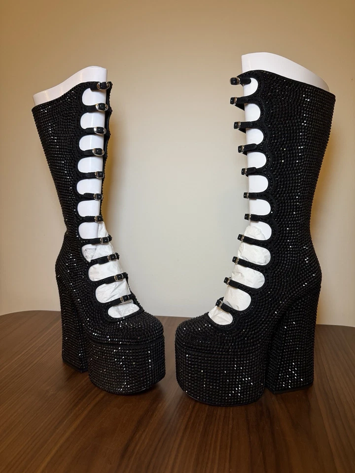 Botas Heaven By Marc Jacobs Kiki Embellecidas Nuevas Con Caja Y Plumero Foto 3 de 4