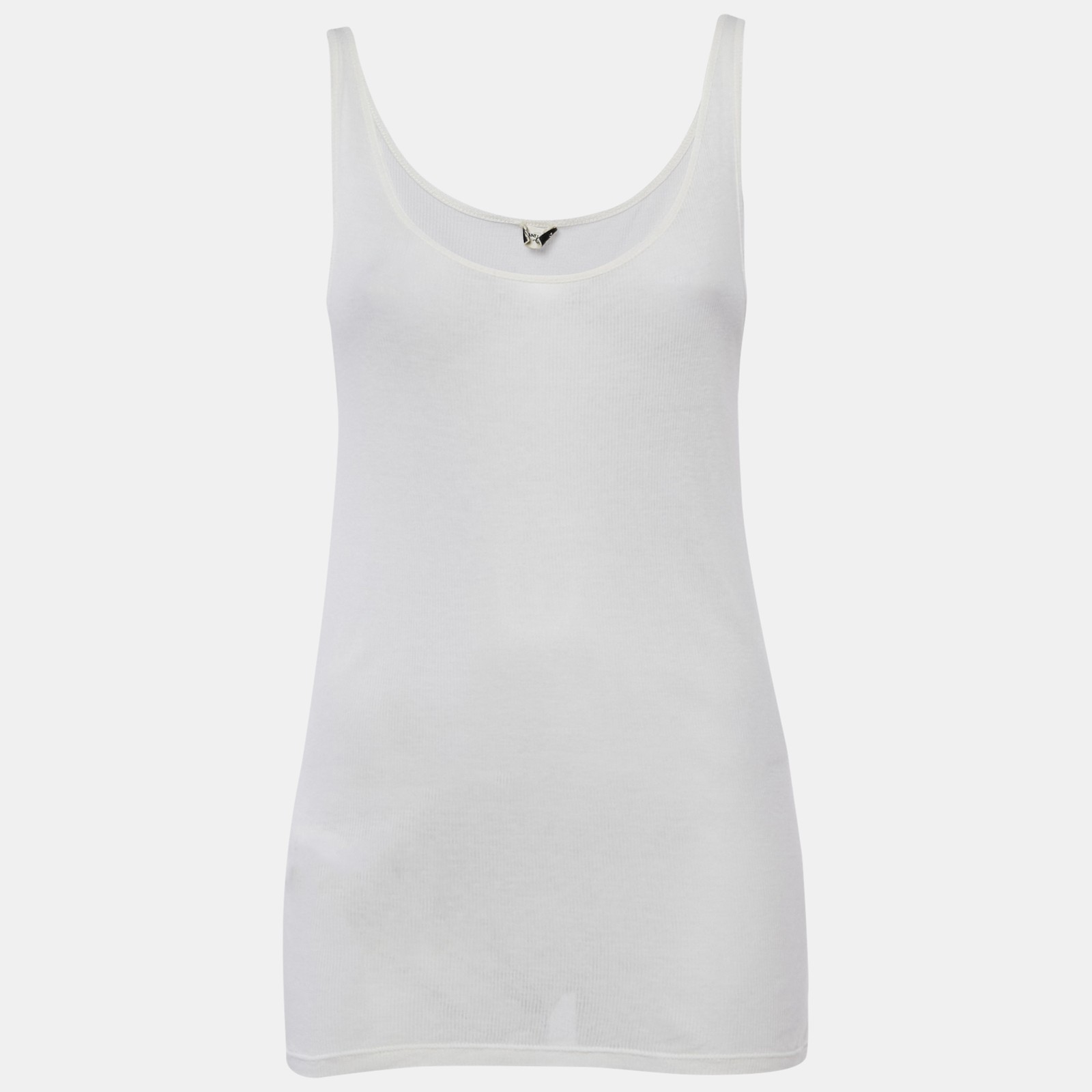 Canotta Saint Laurent Paris in maglia a costine panna M