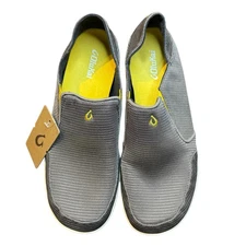 OluKai Nohea Mesh Shoes Mens Size 12 Rock Canoe Gray Slip On Casual Comfort
