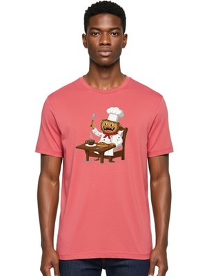 Hedgehog-Chef Mens Graphic Tee, 100% Cotton, Casual Summer Wear