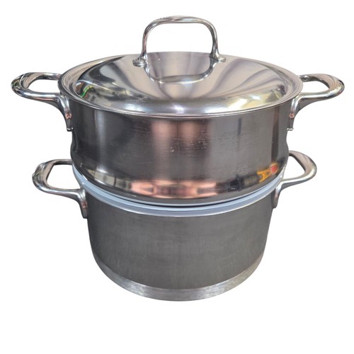 Horno holandés Demeyere 18/10 acero inoxidable Triplinduc 5,5 qt e inserto de vapor