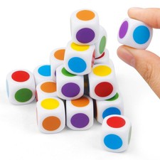 16MM Blank on Each Face D6 Six Sided Dice 20PCS Cube Game Dice Teaching Plast...