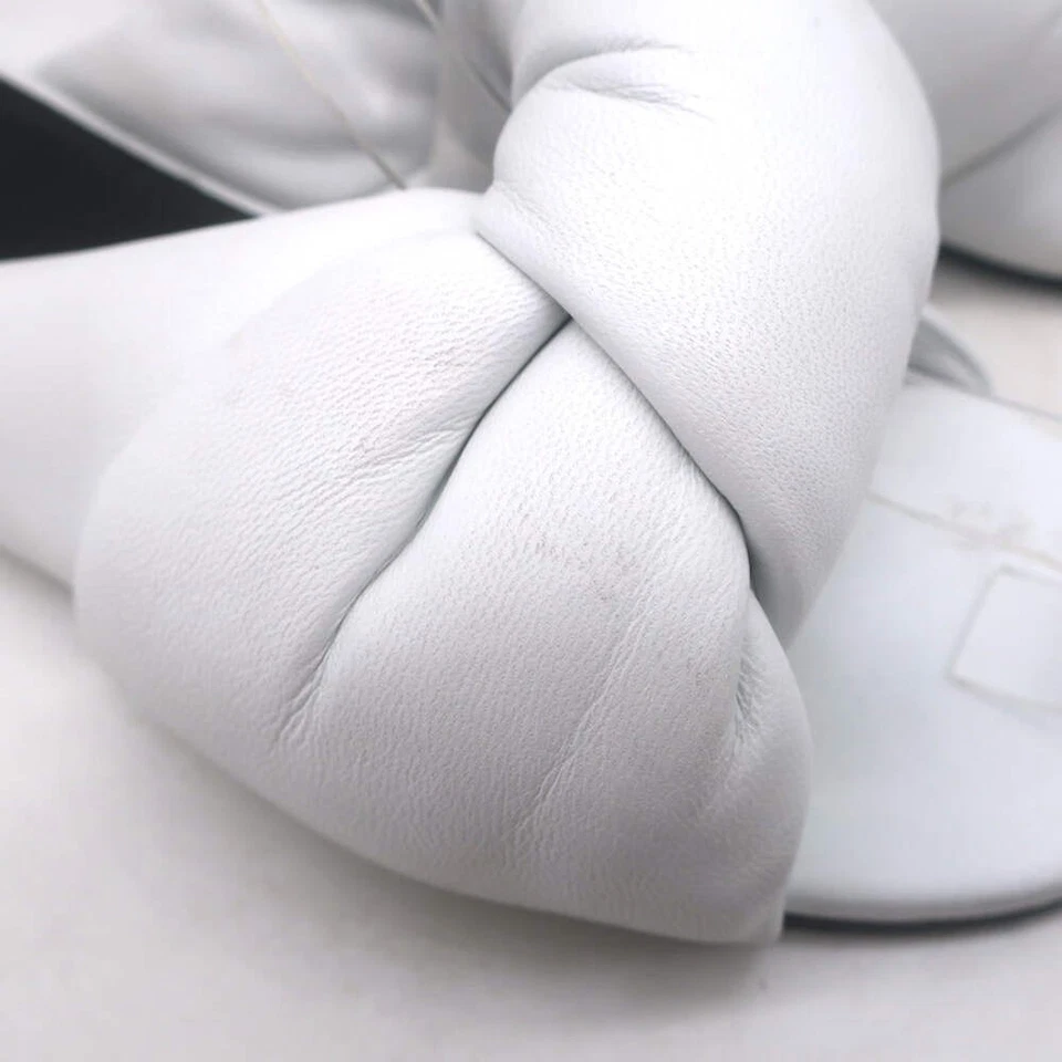 Sandalias Balenciaga Drapy Anudadas Cuero Blanco Talla 39 Foto 2 de 4