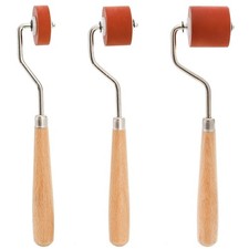 Pumtus 3 Sizes Rubber Brayer Roller, Small Printmaking Stamping Brayer, Red