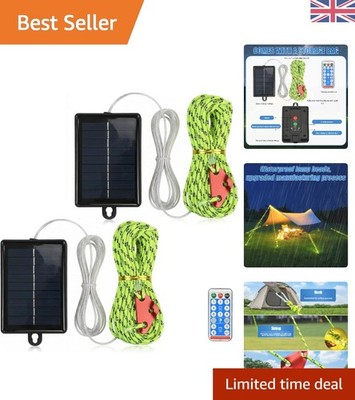 Vielseitige 2 Stück verstellbare Zeltseile - Solar LED Lichter, wasserdicht & reflektierend