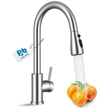 High Arc Gooseneck Kitchen Faucet with Pull Down Sprayer