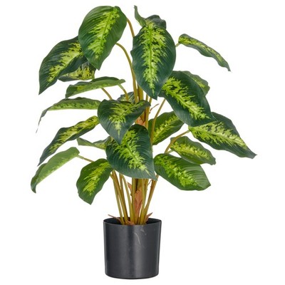 Kunstpflanze Dieffenbachia reeva, Farbe grün, inkl. Kunststoff-Topf, Höhe ca. 65