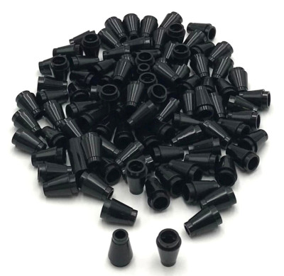 Lego 100 New Black Cones 1 x 1 Pieces