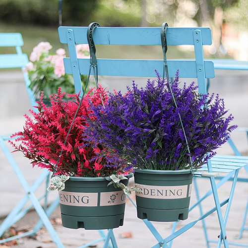 20 Bundles Outdoor Artificial Flowers UV Resistant Fake Outdoor Plants, Faux Gre - Picture 4 of 12