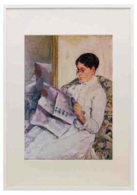 Beim Lesen von Figaro Cassatt A3 A4 gerahmter Druck Bild