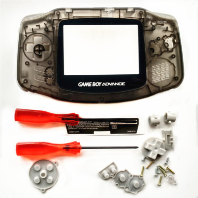 IPS Ready Trim Housing Shell Replacement FOR Gameboy Advance GBA -Clear black