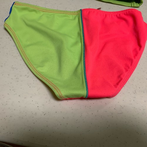 Justice 2 Piece Swimsuit Girls Size 10 pre-owned Lined Bright Colors - Picture 5 of 16