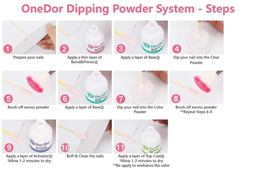 OneDor Nail Dip Powder Acrylic Color Pigment Pro Collection System (6PC,12PC) - Picture 22 of 22