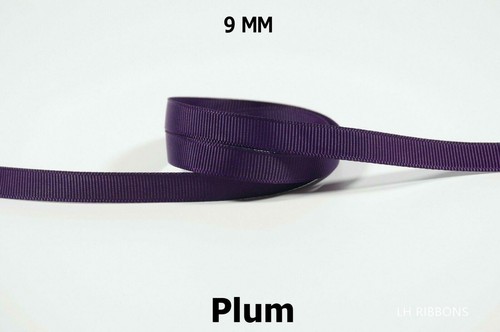 10yds ~~ 9mm Purple Grape Lt Orchid Hyacinth Grosgrain Ribbon 17 COLOURS U PICK - Picture 15 of 19