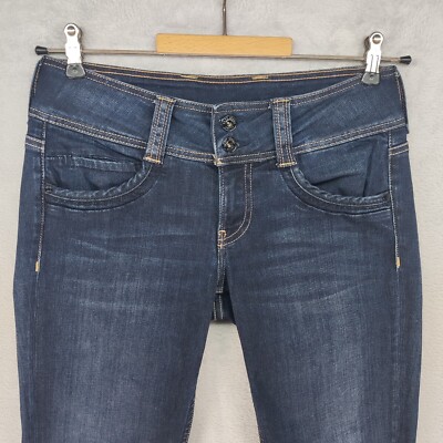 Pepe Jeans Damen Hose Skinny W30/L30 Blau Low Waist Stretch 98%Baumwolle elastha