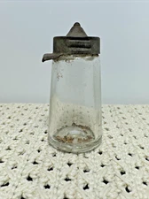 Antique 1920 Kwik Stik Glass Glue Bottle Tin Lid Top 3” Free Shipping