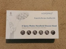 HOPOPRO -  6 Spray Modes Handheld Shower Head - NEW IN Open Box-Chrome