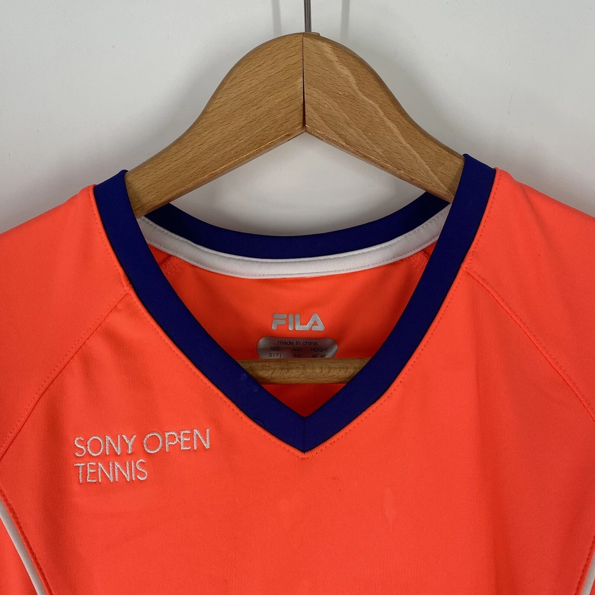 FILA Girls Orange Pink Sony Open Tennis Short Sleeve Shirt Dress