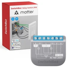 SwitchBot Smart Relay Switch 2PM, Power Metering, Dual Light Control, Built-i...