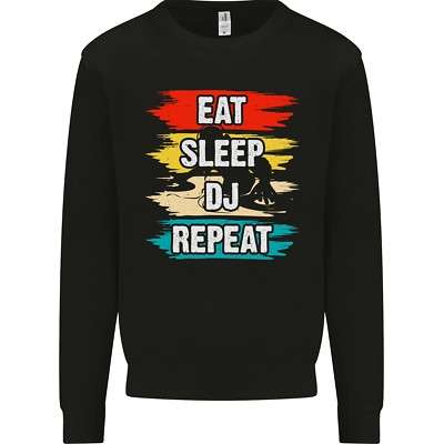 Eat Sleep DJ Repeat DJing Musik Herren Sweatshirt Pullover