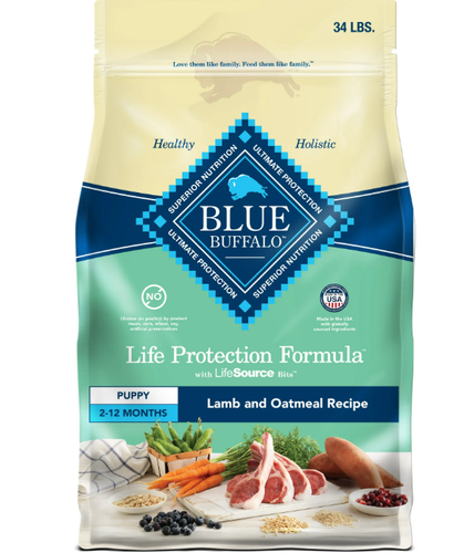 Blue Buffalo Life Protection Formula Puppy Dry Dog Food, Lamb & Oatmeal, 34 lbs.