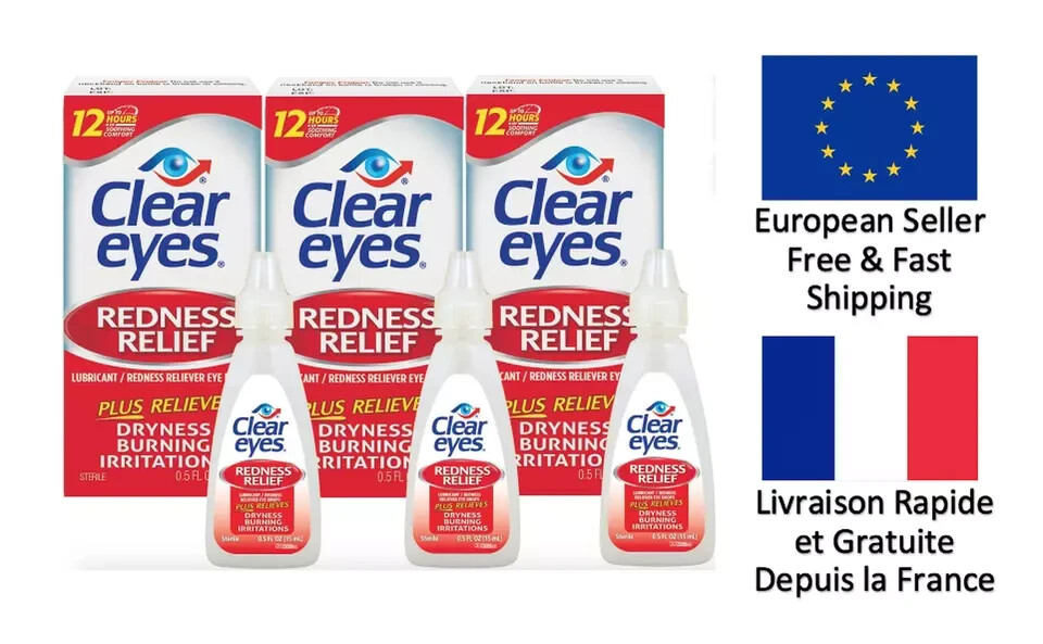 Clear Eyes Redness Relief / 3 x 15 mL