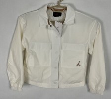 Girls Nike Air Jordan Jacket Water Resistant Snap Windbreaker Coaches Sz M New