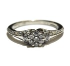 14k white gold .48ct SI1-2 H halo round diamond cluster engagement ring 3g 7.5 — photo 2