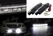 CHROME CLEAR HIGH POWER WHITE 16 LED DRL DAYTIME RUNNING FOG DRIVING LIGHTS LAMP