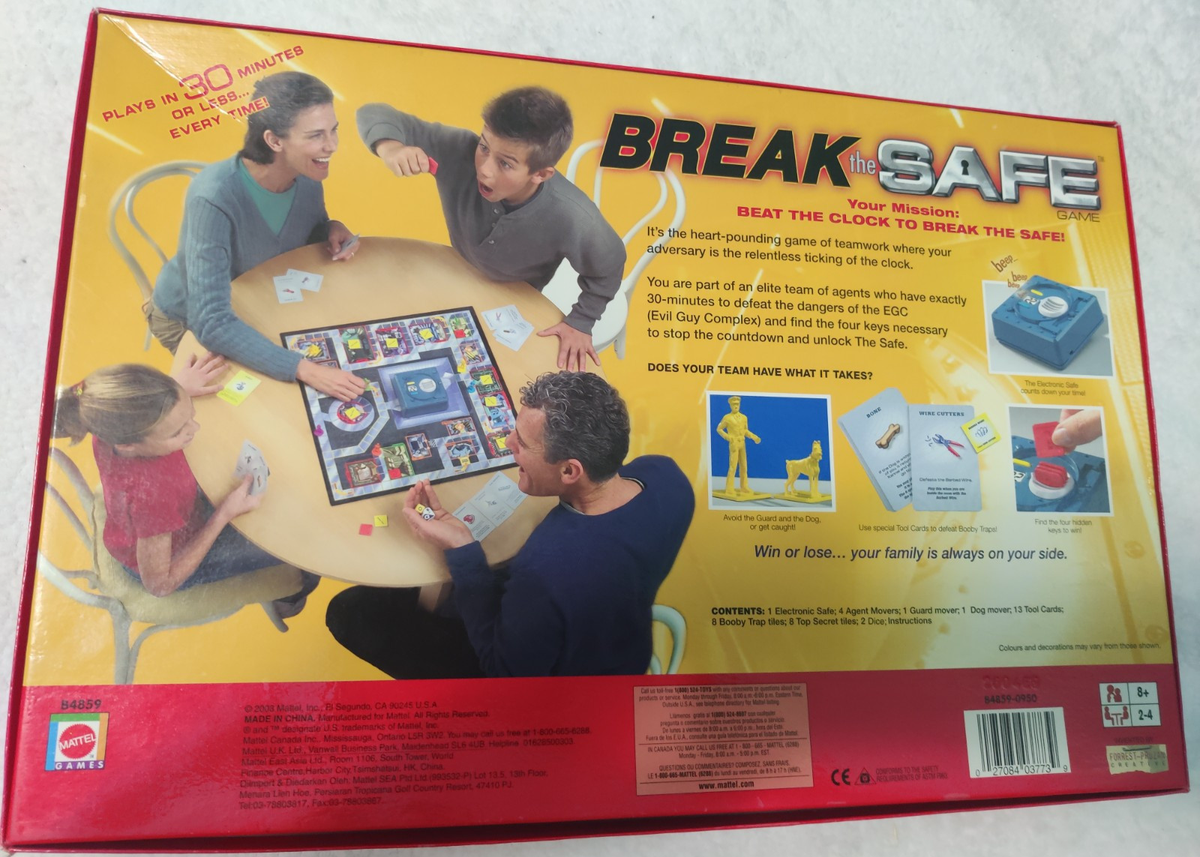 Jeu de société interactif familial vintage MATTEL 2003 BREAK THE SAFE
