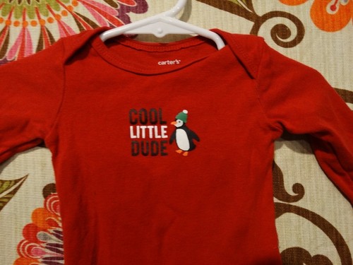 INFANT BOYS CARTER'S CHRISTMAS RED ONE PIECE SIZE 3 MONTHS - COOL LITTLE DUDE - Picture 6 of 9