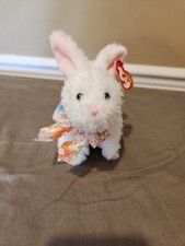Ty Beanie Baby - NIBBLE the White Bunny Rabbit - MWMT - New
