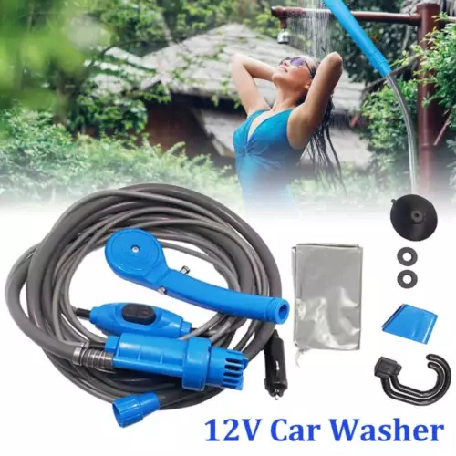 12v Portable Shower Caravan Camping Motorhome Horsebox With 2m Hose - Picture 3 of 15